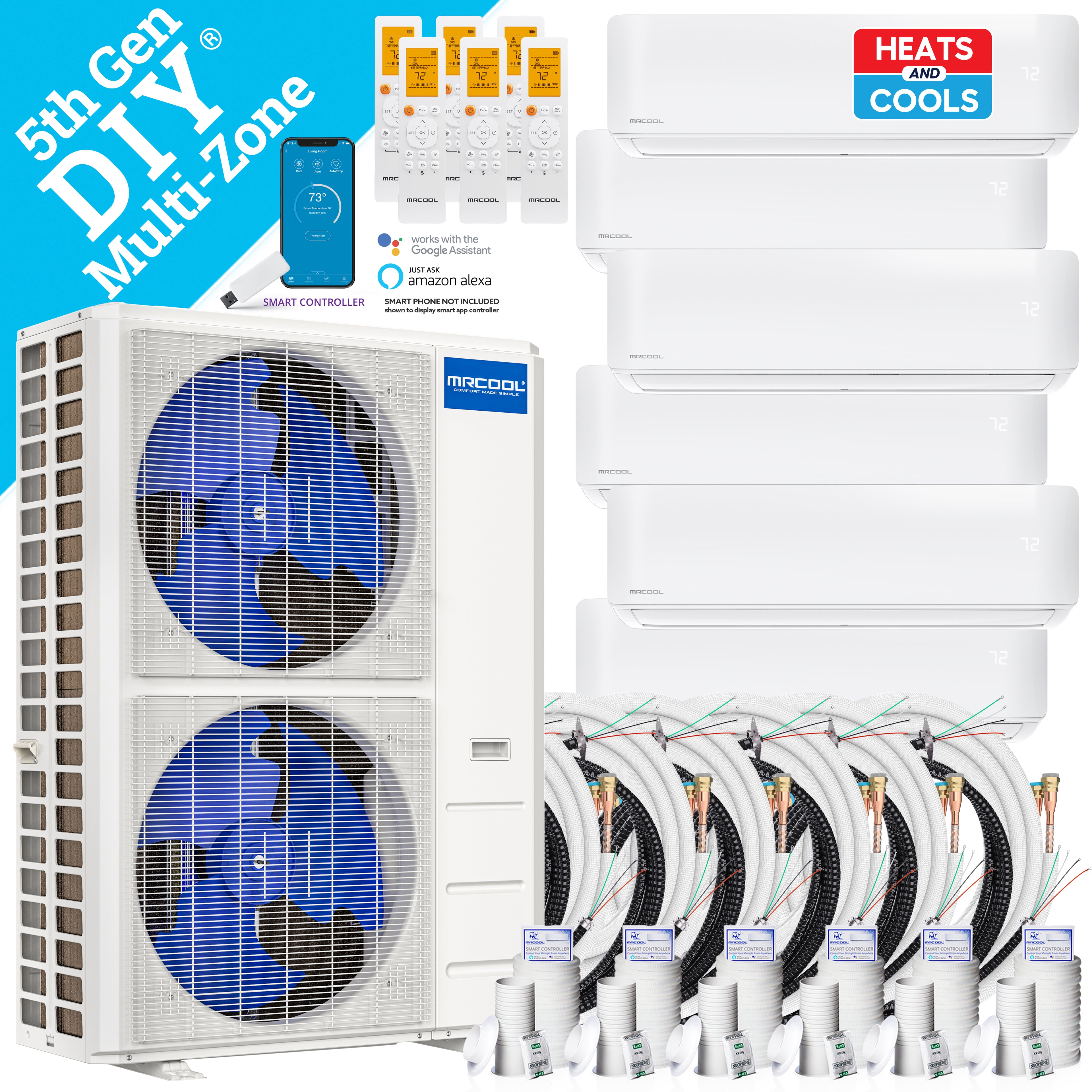 MRCOOL® 55k DIY 5th Generation 6 Zone Multi-Zone Mini-Split Condenser 230v